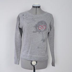 Hollister "I Love H81" Gray Winter Girl Sweater Size Small
